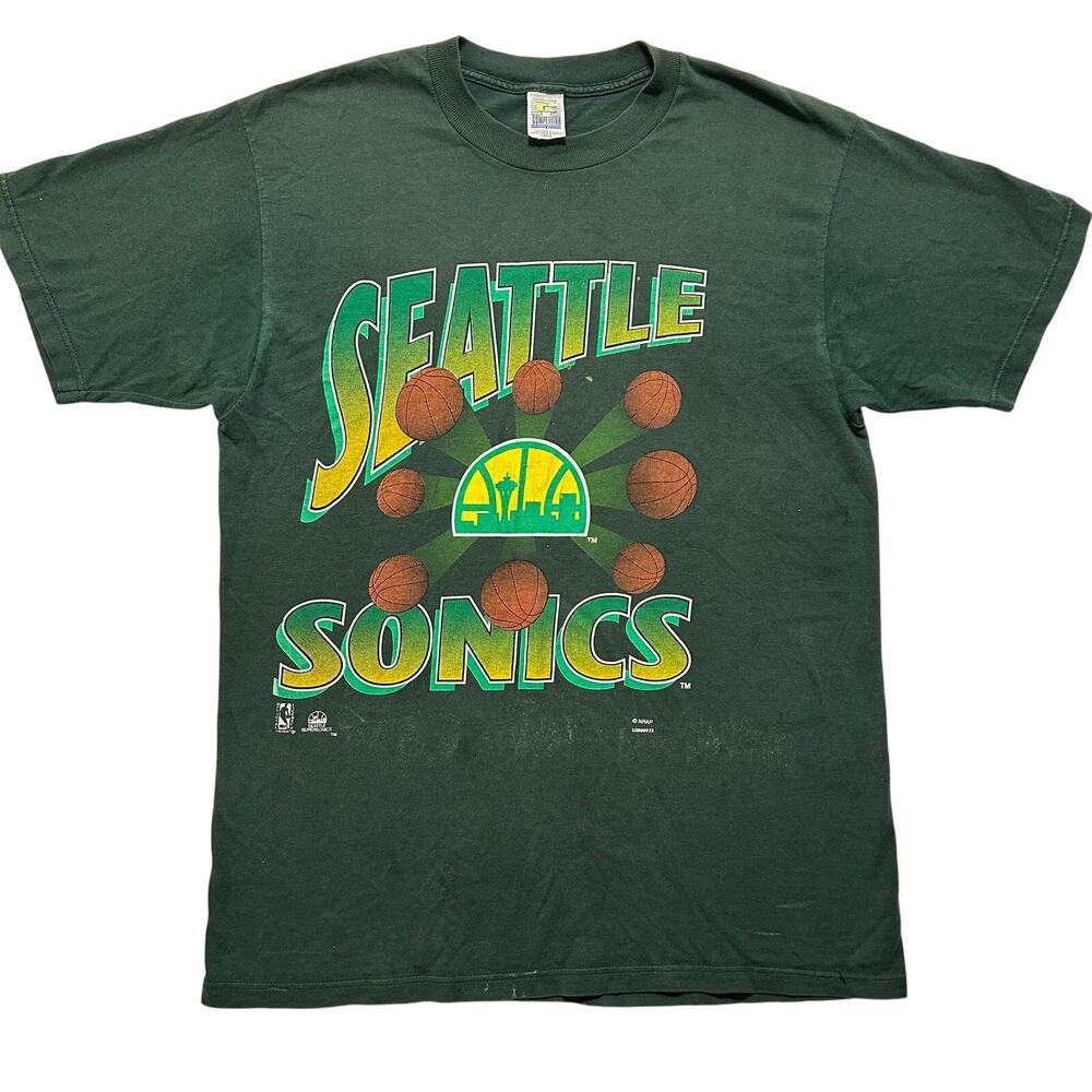 VTG 90’s Competitor Seattle SuperSonics NBA Graphic T-Shirt Men’s L Green
